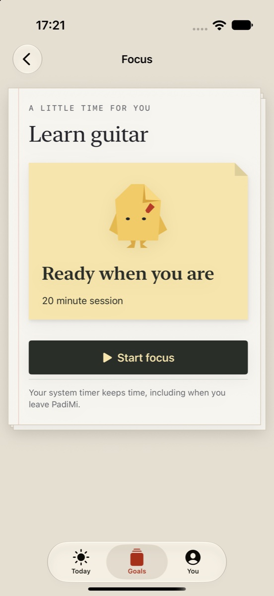 PadiMi focus development preview, ready for a twenty-minute guitar session.
